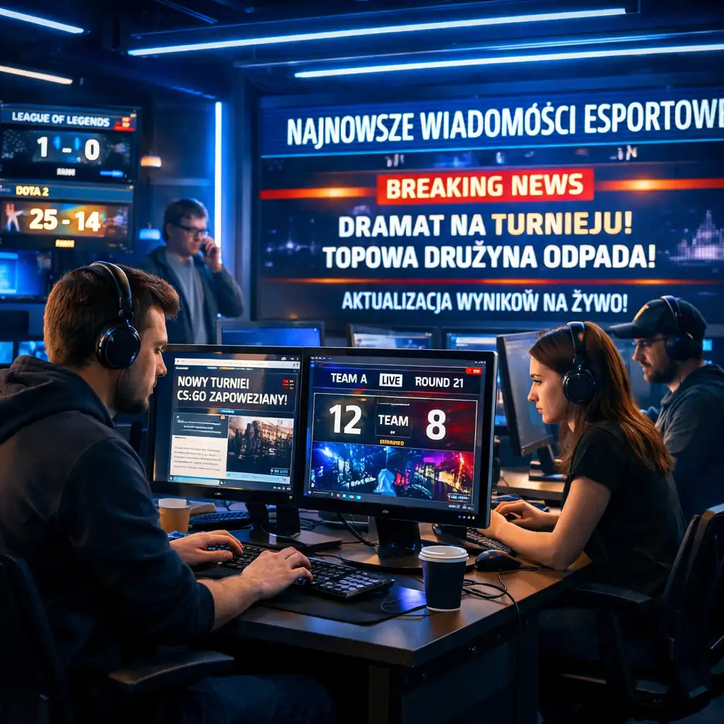 Panel analityczny z wynikami i statystykami turniejów esportowych