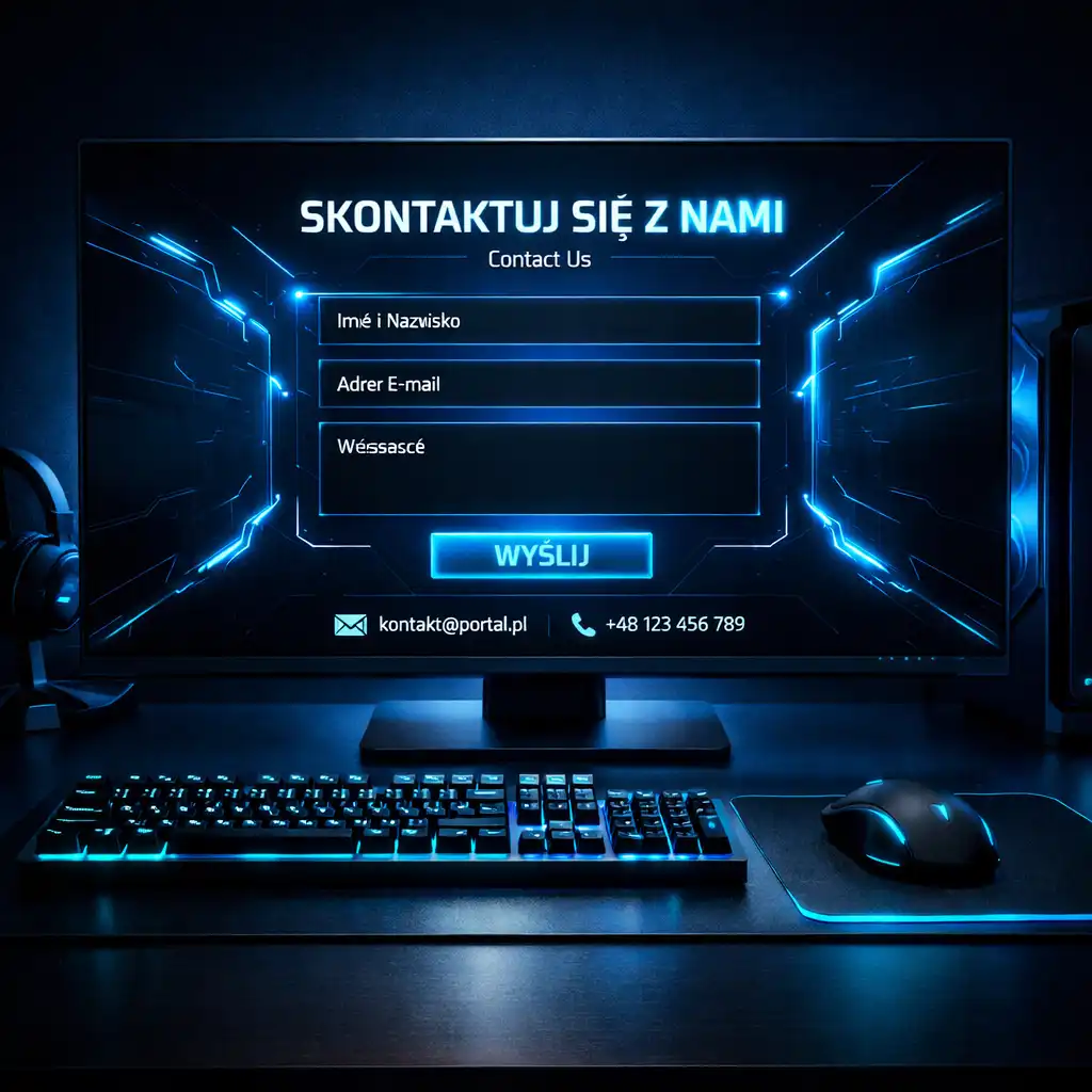 Stylizowana grafika kontaktowa portalu gamingowego Artur Sołek 